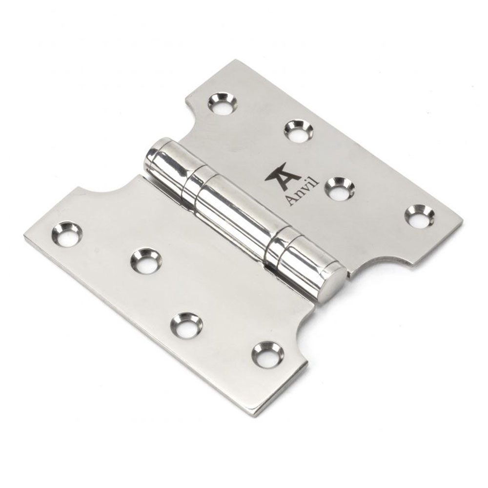 From the Anvil 4 Inch (102mm x 102mm) Parliament Hinge (Sold in Pairs) - Polished Stainless Steel